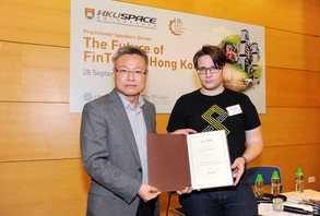 Left: Prof N. R. Liu, Head of College of Business and Finance, HKU SPACE.Mr Janos BARBERIS, Founder SuperCharger, PhD Candidate HKU Law, Academic Board CFTE