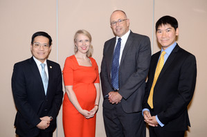From left: Dr. WH Yeung, General Manager, HKIB;  Ms. Urszula McCormack, Partner, King & Wood Mallesons; Mr Russell Harding, AML Lecturer; Dr. Ringo Chan, Programme Leader, HKU SPACE