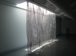 Light/line Machine sewn on transparent fabric 112x217cm, 2008 